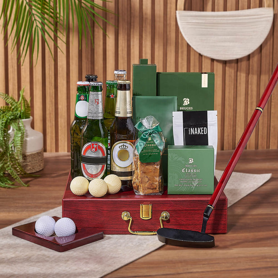 Beer Sampler & Golf Gift, beer gift, beer, chocolate gift, chocolate, nuts gift, nuts, golf gift, golf, New Hampshire delivery