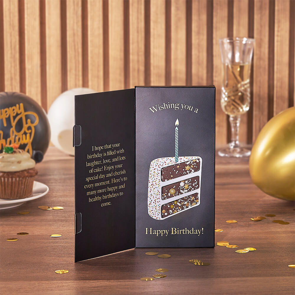 Deluxe Sparkling Wine and Gourmet Treats Birthday Gift Tray – how the gift is presented