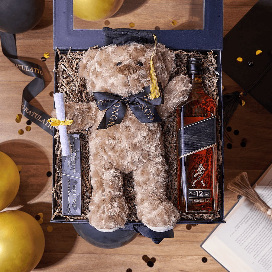 Congratulations Grad Liquor Box, liquor gift, liquor, chocolate gift, chocolate, graduation gift, graduation, New Hampshire delivery
