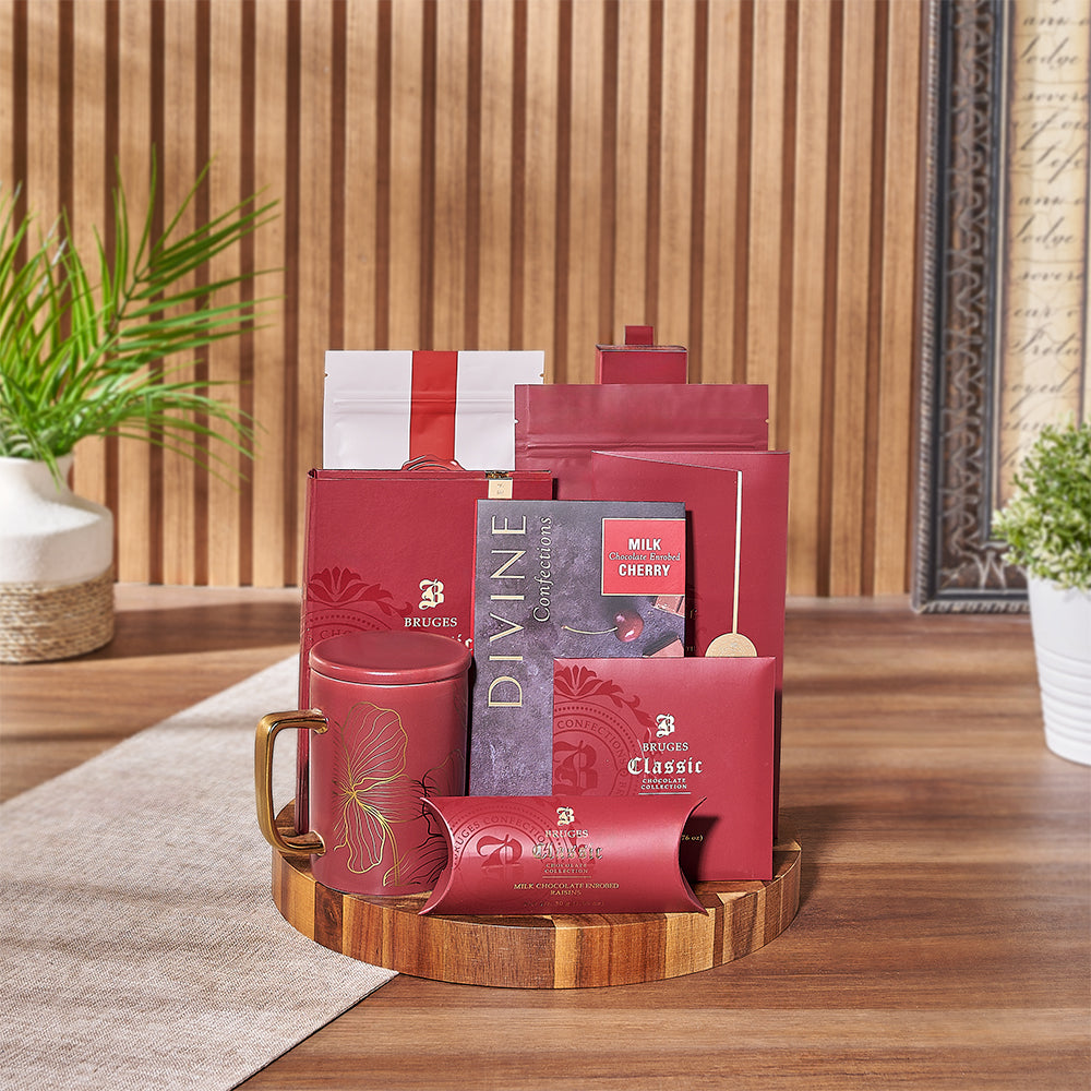 Assorted Chocolate Basket with Accessories – how the gift is presented