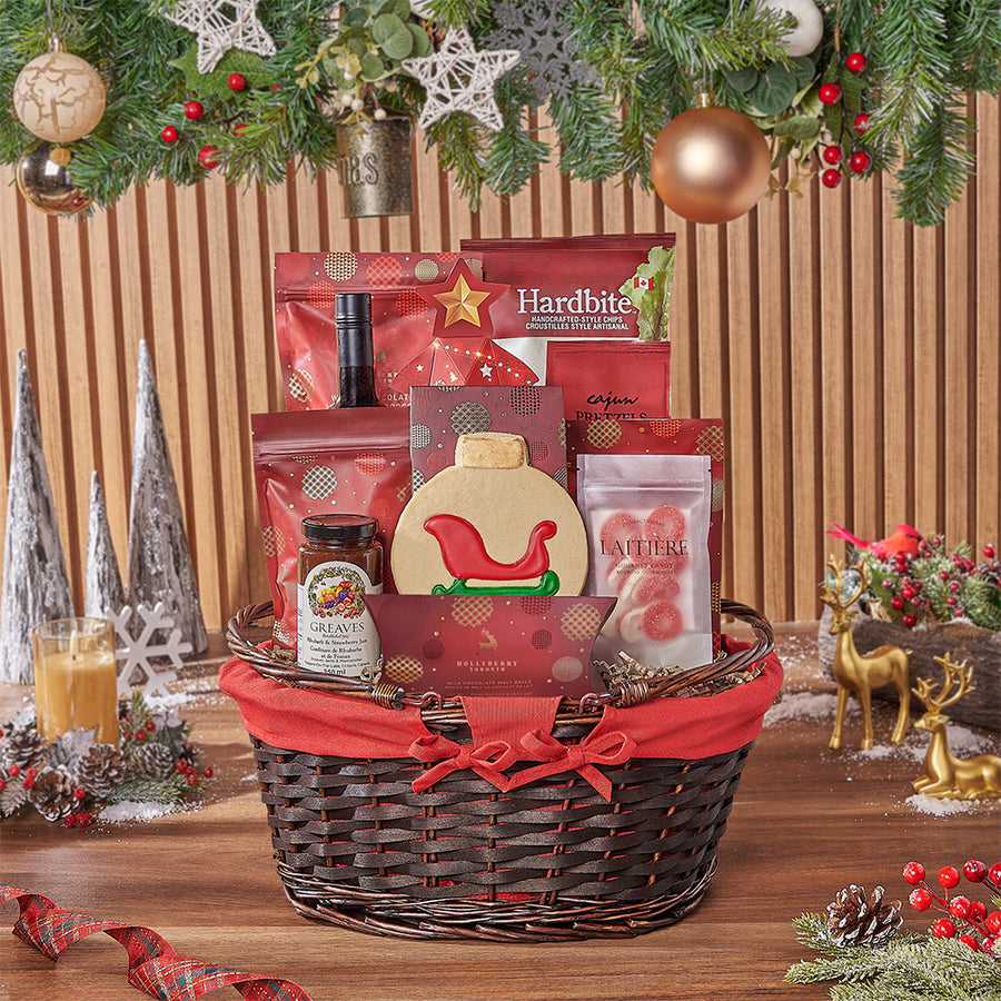 Red & White Christmas Wine Set, wine gift, wine, christmas gift, christmas, chocolate gift, chocolate, New Hampshire delivery