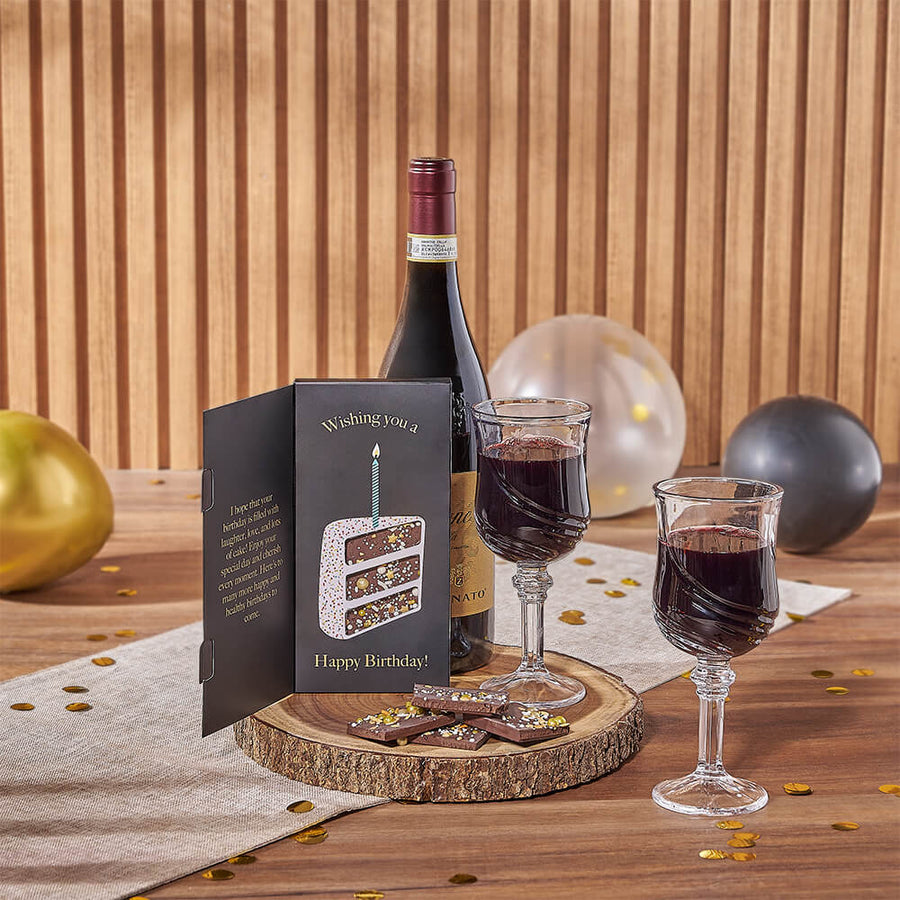 The Marvelous Birthday Gift Set, wine gift, wine, birthday gift, birthday, chocolate gift, chocolate, New Hampshire Delivery