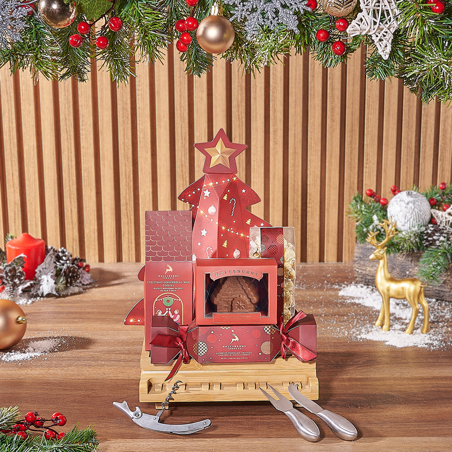 Yuletide Snacking Basket, chocolate gift, chocolate, christmas gift, christmas, New Hampshire delivery