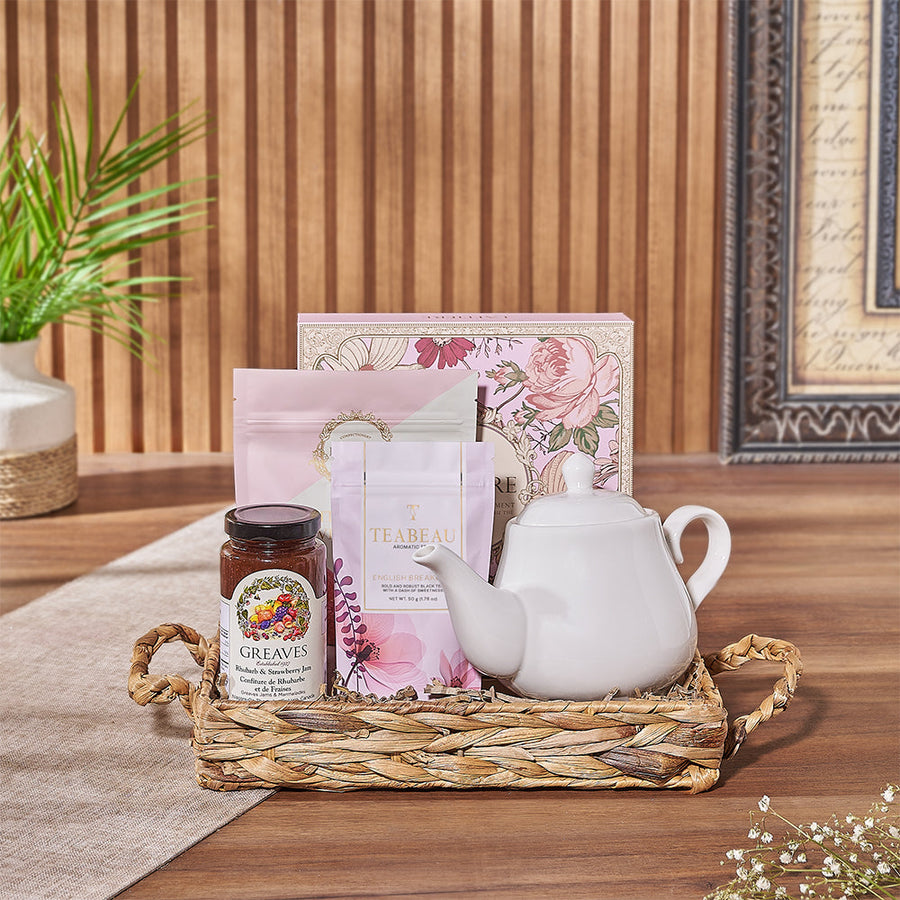 Spot of Tea Gift Tray from New Hampshire Baskets, enjoy a stunning gift set with enough to entertain - New Hampshire Delivery