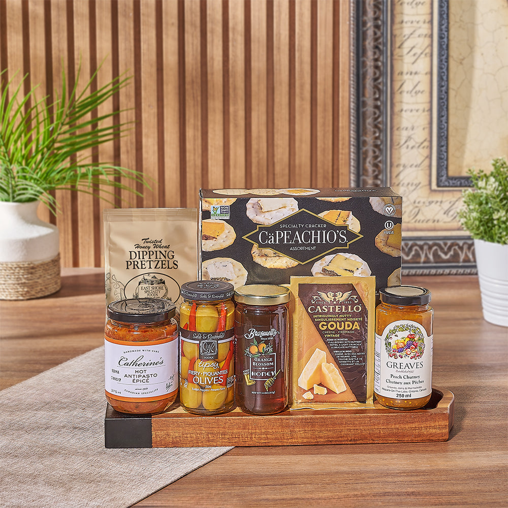 The Gourmet Appetizer Gift Set comes packed with delicious snacks from New Hampshire  basket - New Hampshire  delivery
