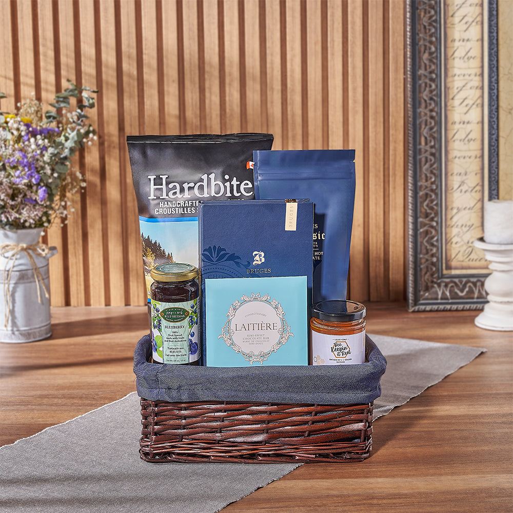 The Hanukkah Kosher Wine &amp; Pasta Basket from New Hampshire Baskets is a stunning gift - New Hampshire Delivery