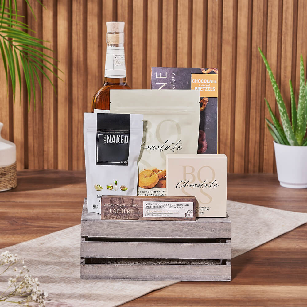 Annex Liquor &amp; Snack Basket, liquor gift, liquor, nuts gift, nuts, New Hampshire Delivery