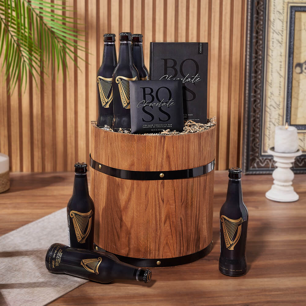 Barrel &amp; Beers Gift Set, beer gift, beer, chocolate gift, chocolate, New Hampshire Delivery