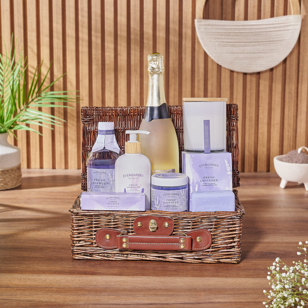 Bold & Bubbly Spa Gift Set, spa gift, spa, bath & body, champagne gift, champagne, New Hampshire Delivery