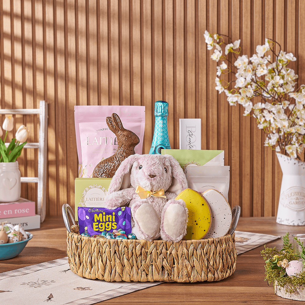 Bubbly Bunny Gift Set, sparkling wine gift, sparkling wine, champagne gift, champagne, chocolate gift, chocolate, easter gift, easter, New Hampshire delivery
