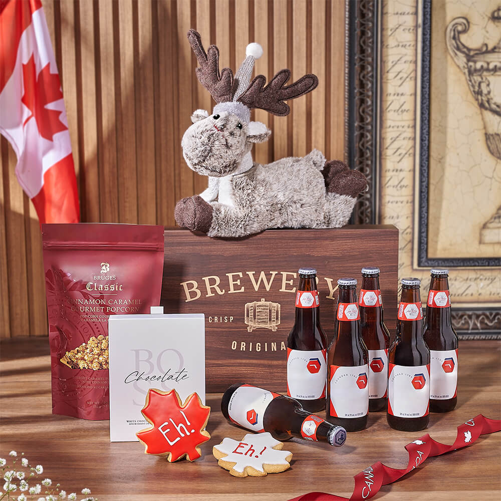 Canada Day Sweet Treat &amp; Beer Gift, beer gift, beer, canada day gift, canada day, cookie gift, cookie, New Hampshire delivery