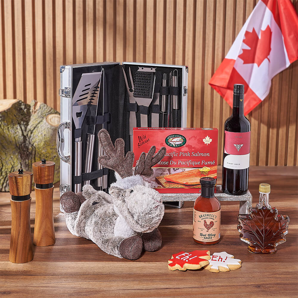 Canada Day Wine &amp; Grilling Gift, wine gift, wine, grill gift, grill, canada day gift, canada day, New Hampshire delivery