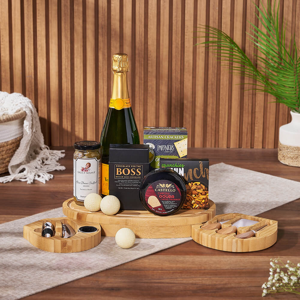 Cheese &amp; Champagne Celebration Gift Set from New Hampshire Baskets - Champagne Gift Basket - New Hampshire Delivery