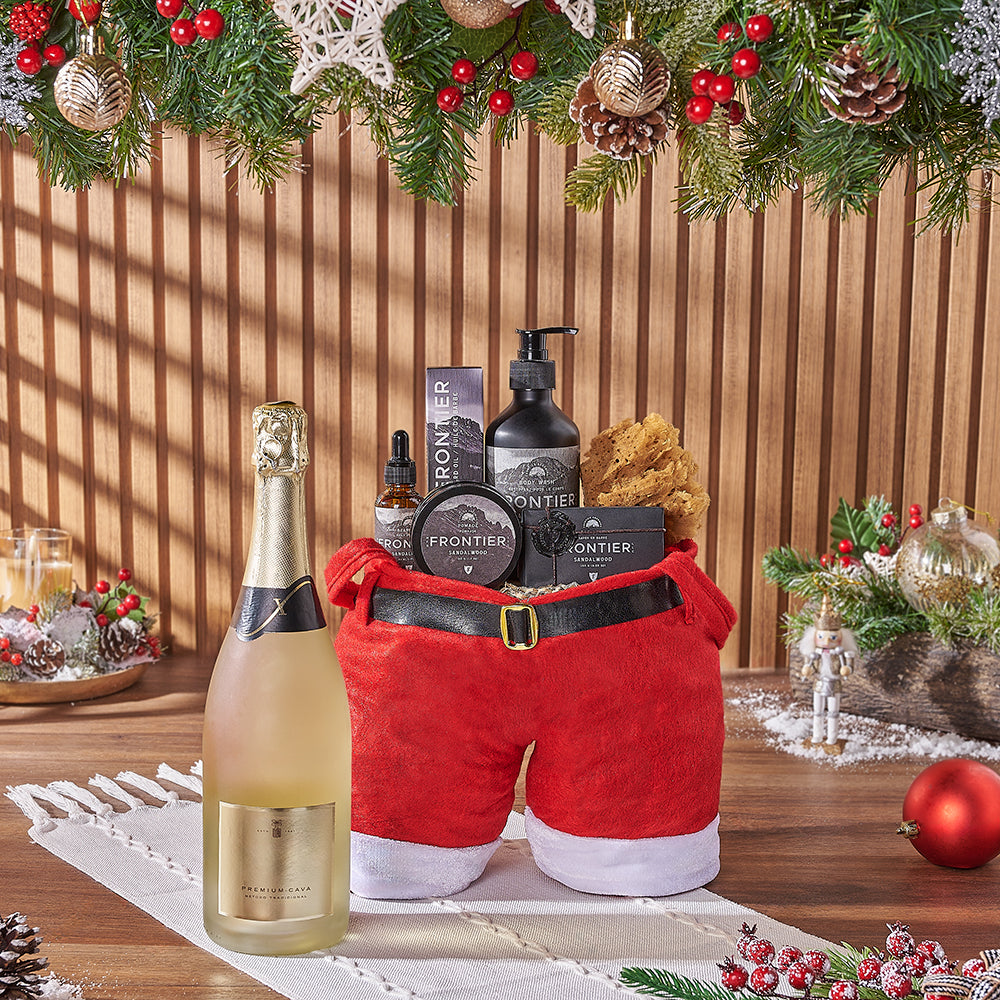 Christmas Champagne &amp; Spa Gift Bag, christmas gift, christmas, champagne gift, champagne, sparkling wine gift, sparkling wine, spa gift, spa, mens spa gift, mens spa, New Hampshire delivery