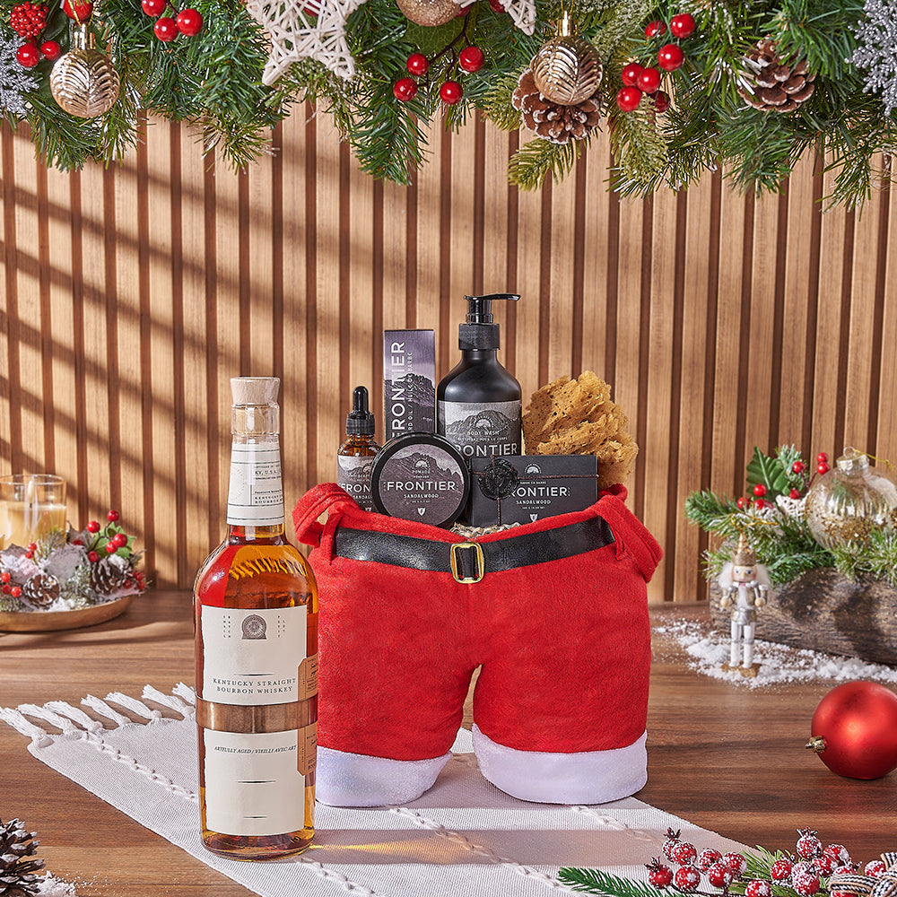 Christmas Liquor &amp; Spa Gift Bag, liquor gift, liquor, spa gift, spa, Christmas gift, Christmas, men's spa gift, men's spa, New Hampshire delivery