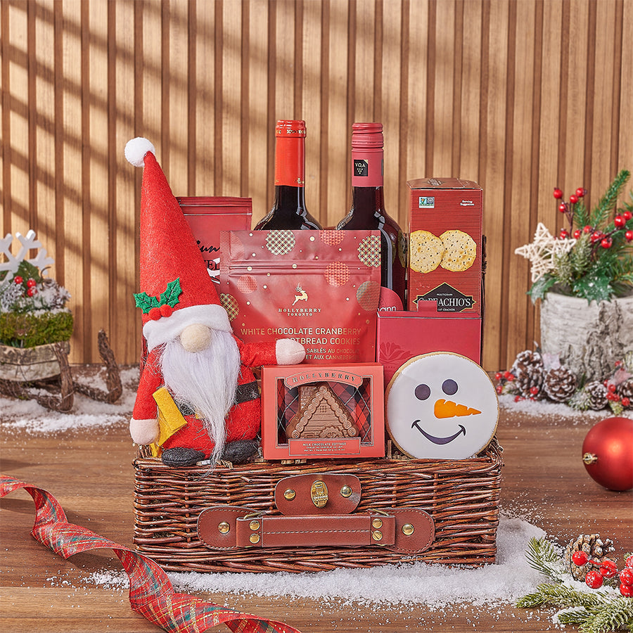 Christmas Wine Pairing Basket, wine gift, wine, chocolate gift, chocolate, christmas gift, christmas, New Hampshire delivery