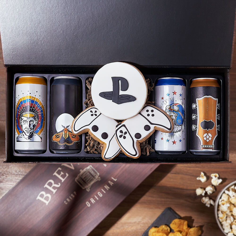 Craft Brew &amp; Gaming Gift Set, beer gift, beer, gaming gift, gaming, cookie gift, cookie, New Hampshire delivery