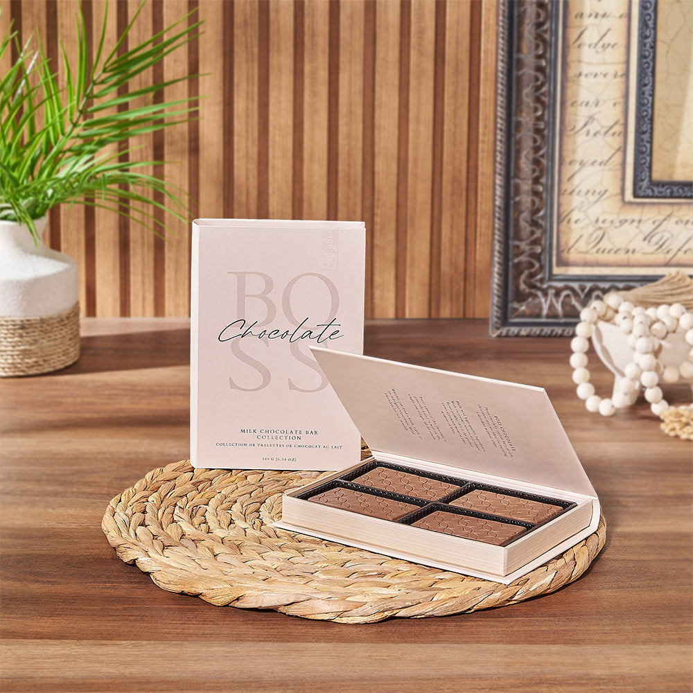 Assorted Milk Chocolate Truffle Gift Box in Elegant Book Box – how the gift is presented