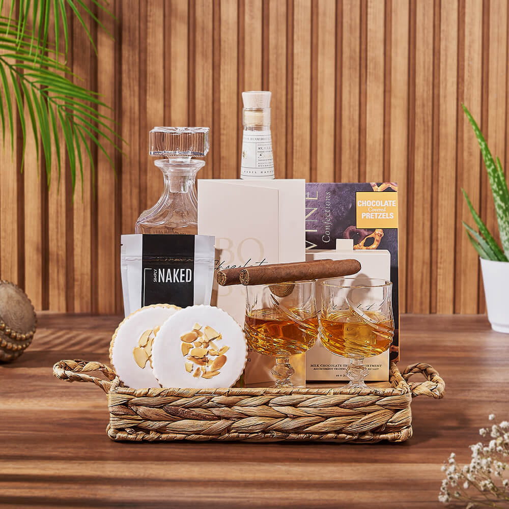 Deluxe Liquor &amp; Decanter Gift Set from New Hampshire Baskets - Liquor Gift Basket - New Hampshire Delivery
