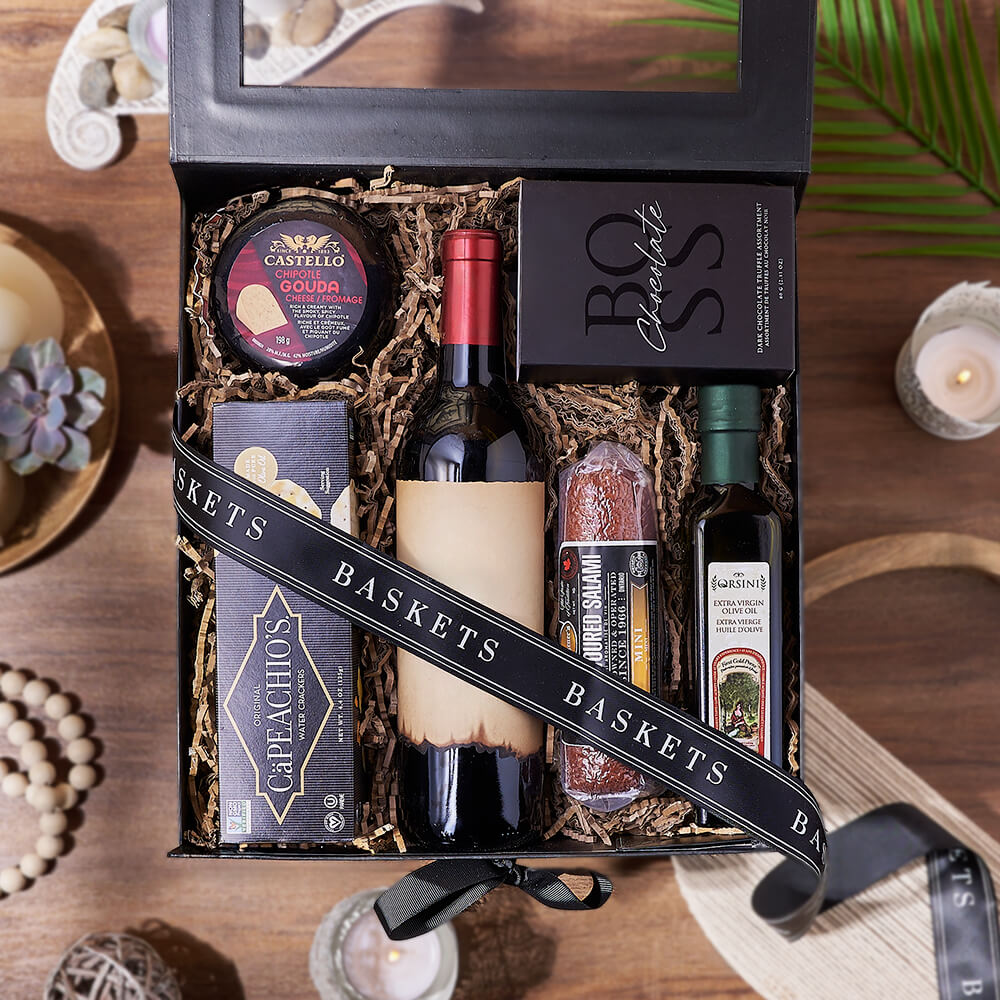 Deluxe Wine &amp; Cheese Crate from New Hampshire Baskets - Wine Gift Set - New Hampshire Delivery