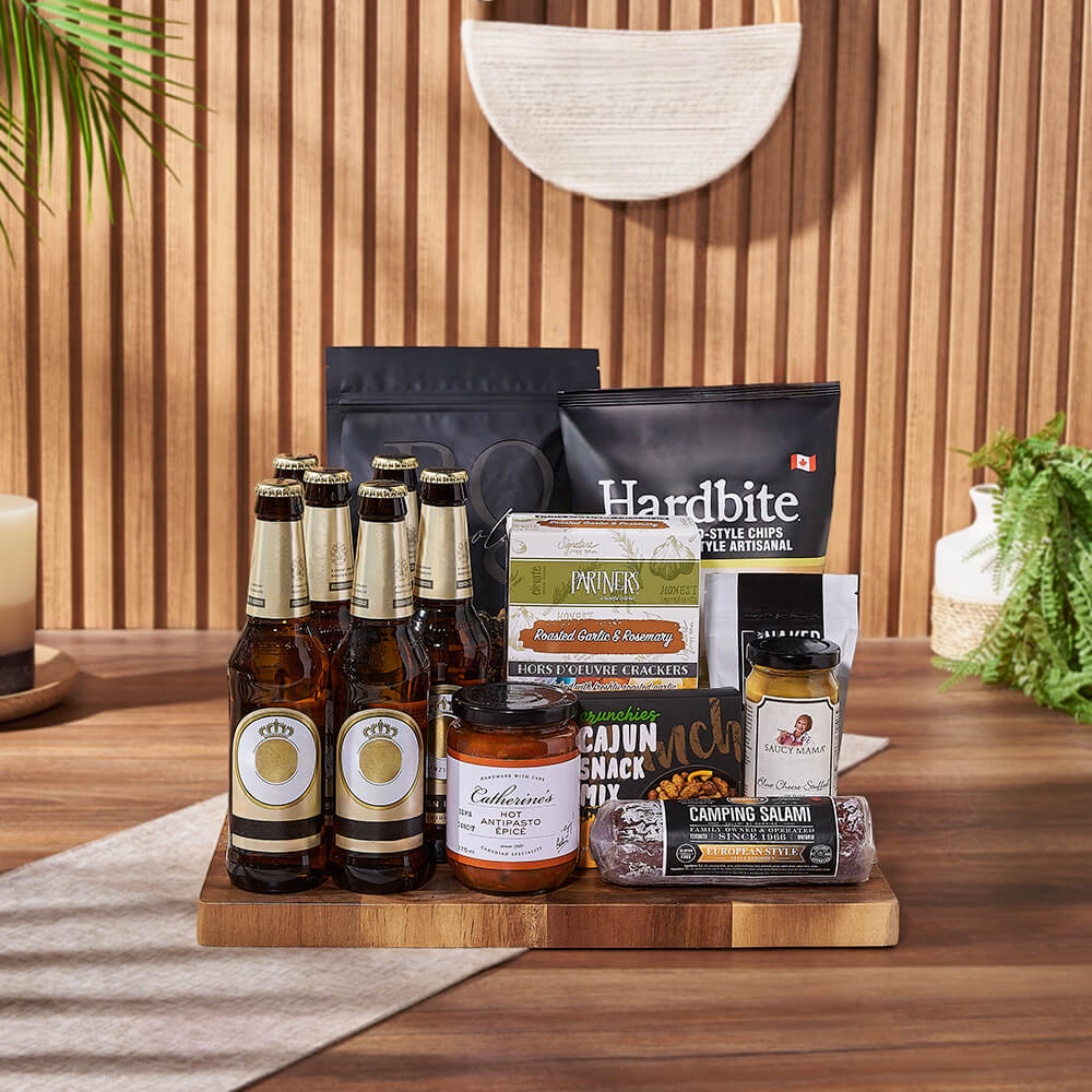 Etobicoke Beer &amp; Crunch Snack Basket from New Hampshire Baskets - Beer Gift Set - New Hampshire Delivery
