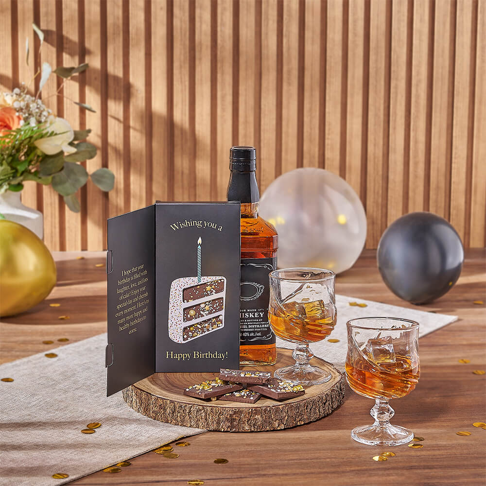 Exceptional Birthday Spirits Gift Set from New Hampshire Baskets - Liquor Gift Basket - New Hampshire Delivery