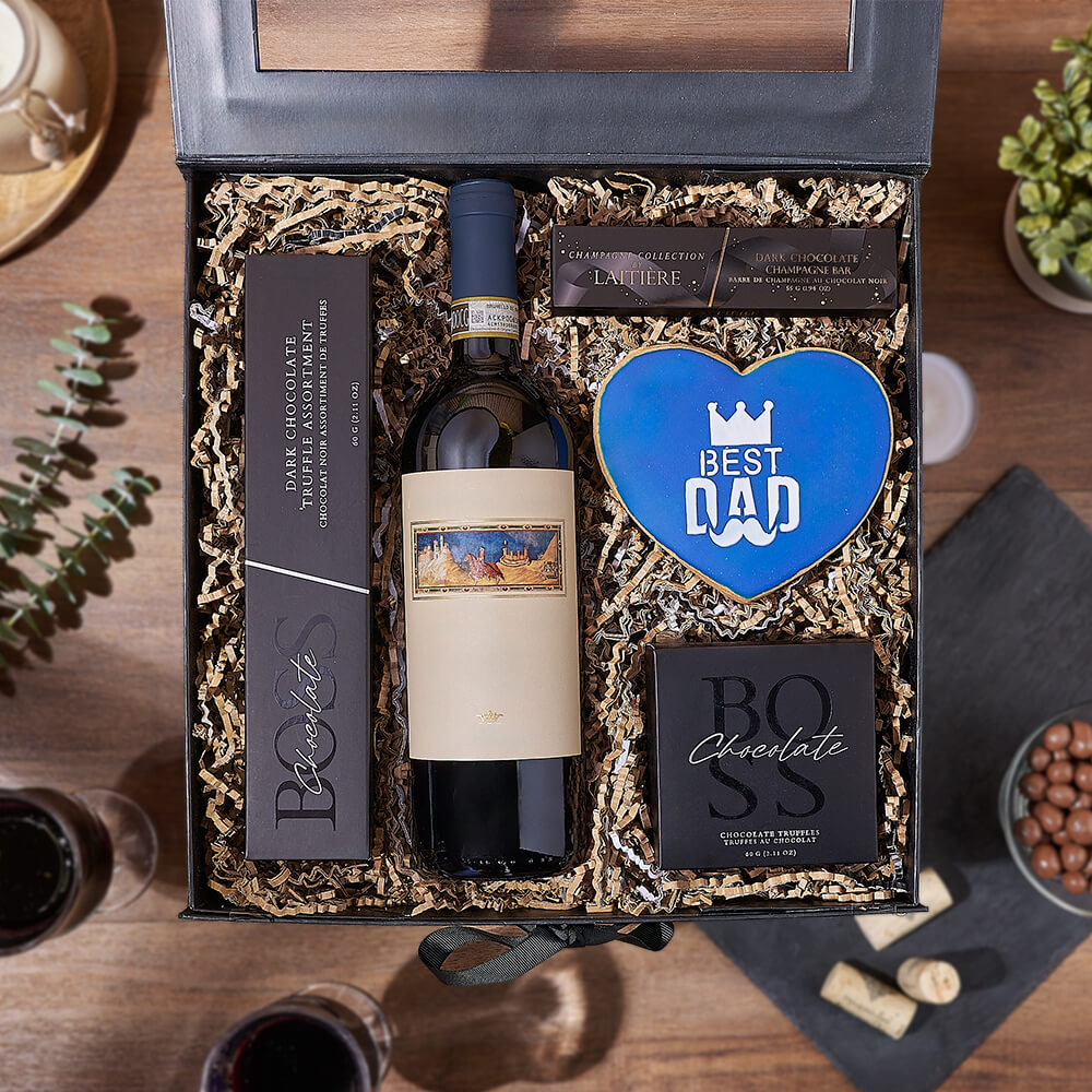 Father’s Day Wine &amp; Sweets Box, wine gift, wine, chocolate gift, chocolate, fathers day gift, fathers day, New Hampshire Delivery