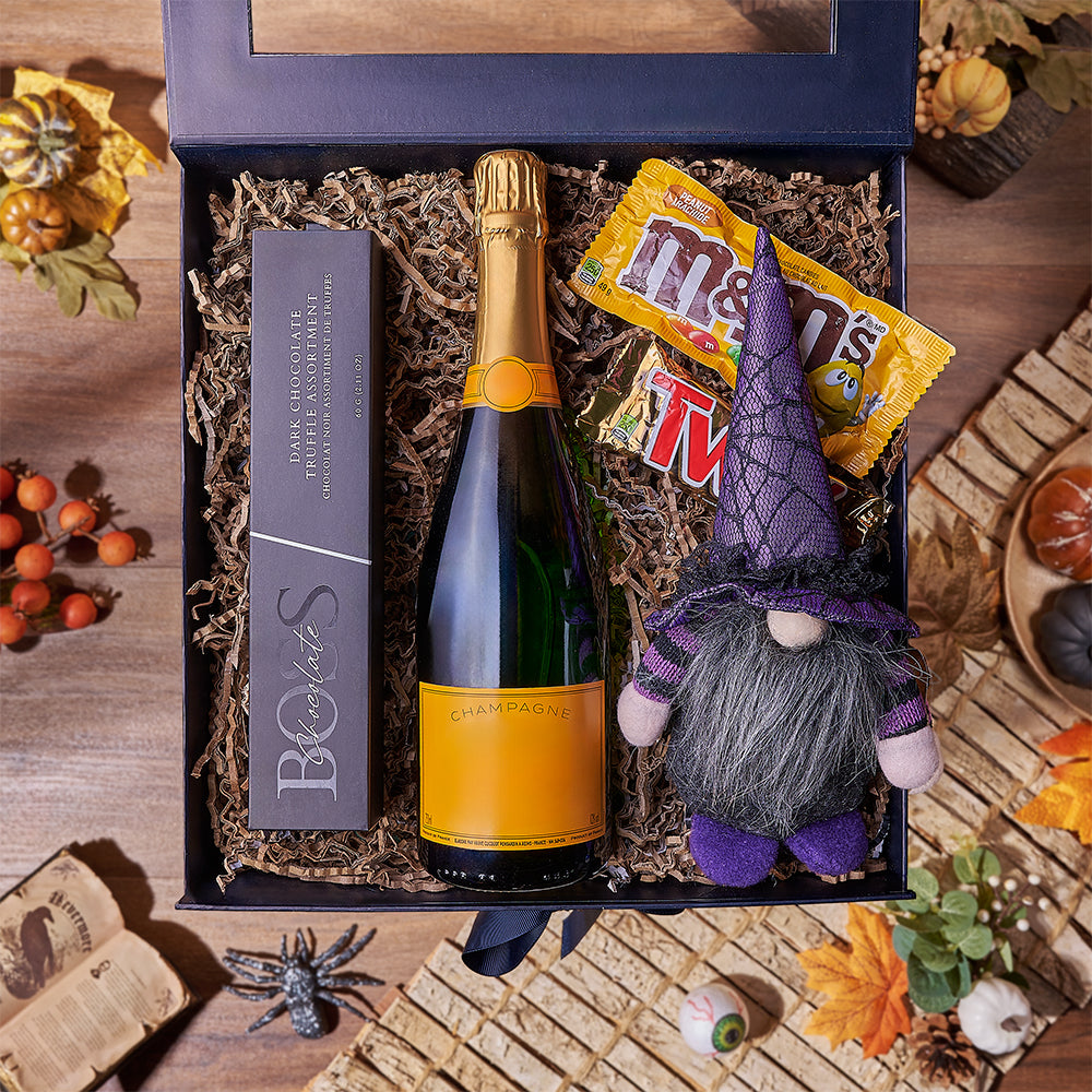 Festive Halloween Sparkling Wine Box – how the gift is presented
