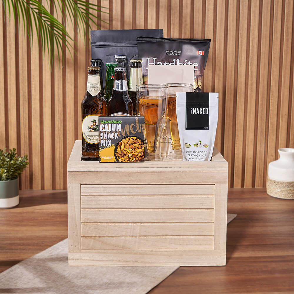 Gourmet Snack &amp; Beer Gift Crate, beer gift, beer, snack gift, snack, New Hampshire delivery