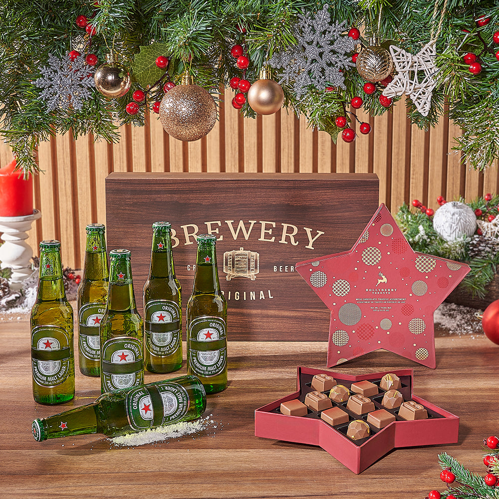 Holiday Beer &amp; Chocolates Set, beer gift, beer, chocolate gift, chocolate, christmas gift, christmas, New Hampshire delivery