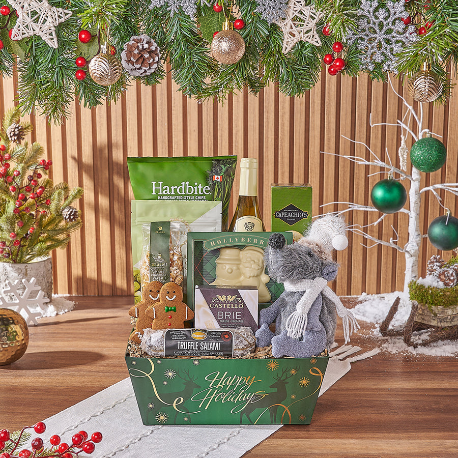 Holiday Wine & Charcuterie Gift Basket, christmas gift, christmas, chocolate gift, chocolate, cookie gift, cookie, wine gift, wine, New Hampshire delivery