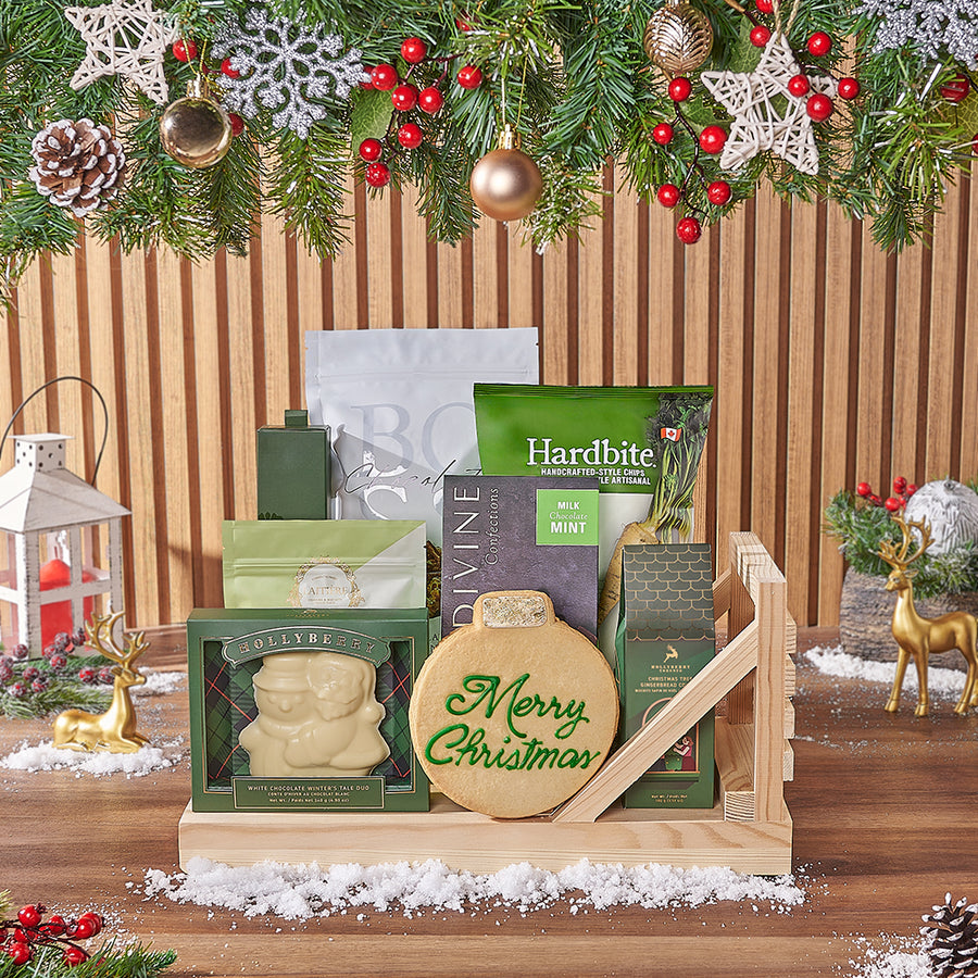 Holly Jolly Christmas Gift Basket, christmas gift, christmas, chocolate gift, chocolate, holiday gift, holiday, New Hampshire delivery