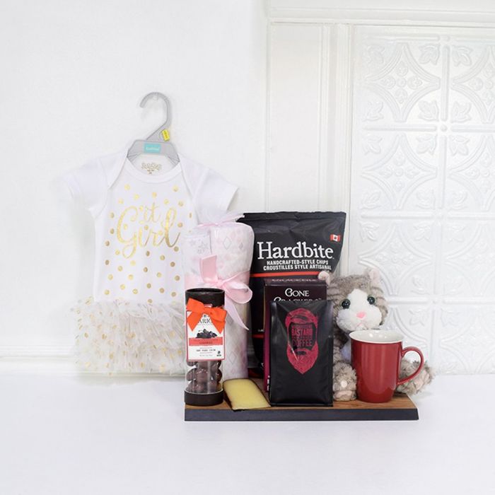 Deluxe Baby Gift Basket for Arrival of Baby Girl – how the gift is presented