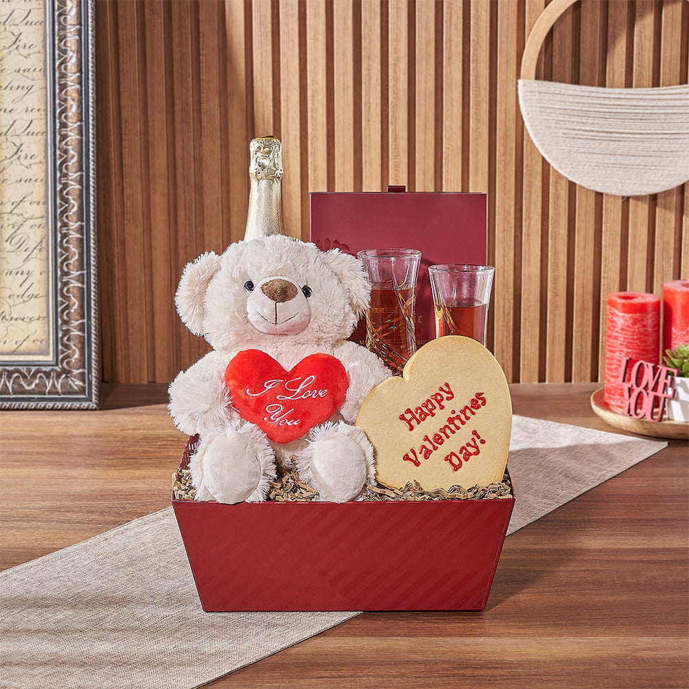 Valentine's Day Sparkling Wine Chocolate Gift – how the gift is presented