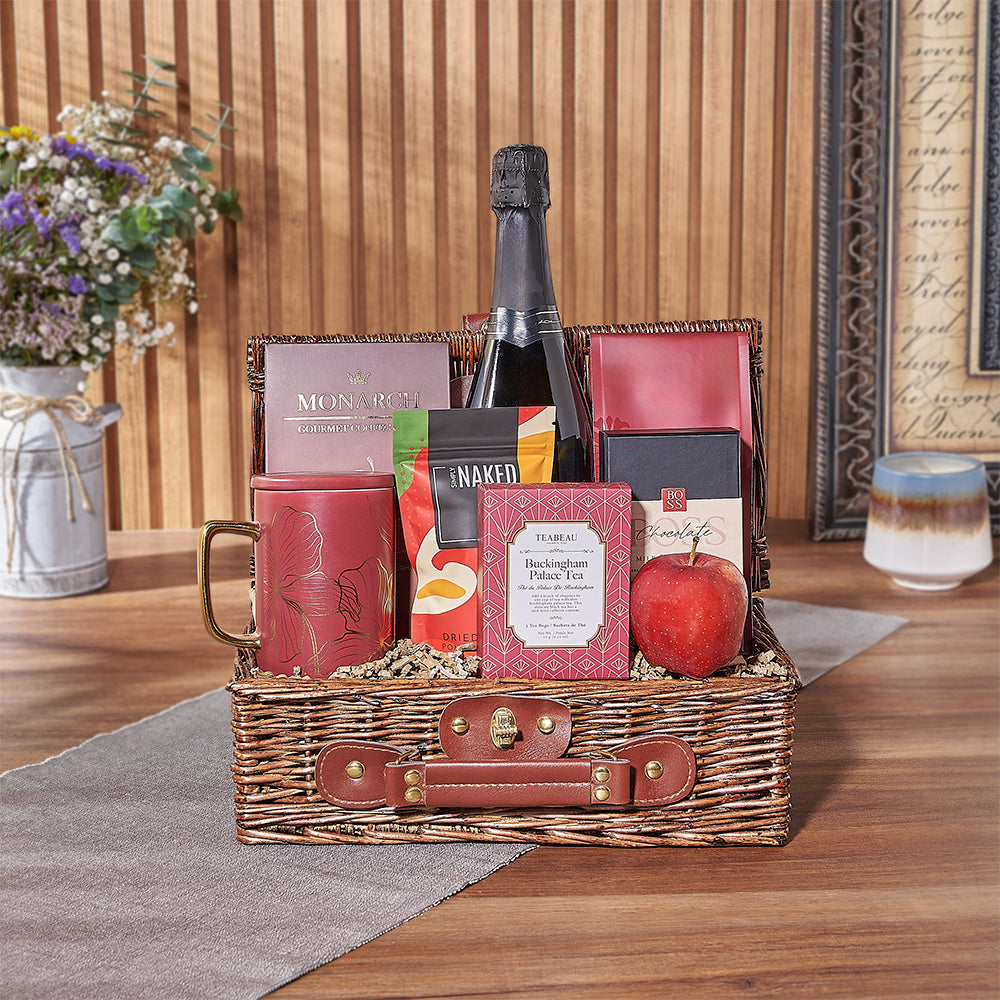 Kosher Champagne &amp; Treats Basket from New Hampshire Baskets - Champagne Gift Set - New Hampshire Delivery