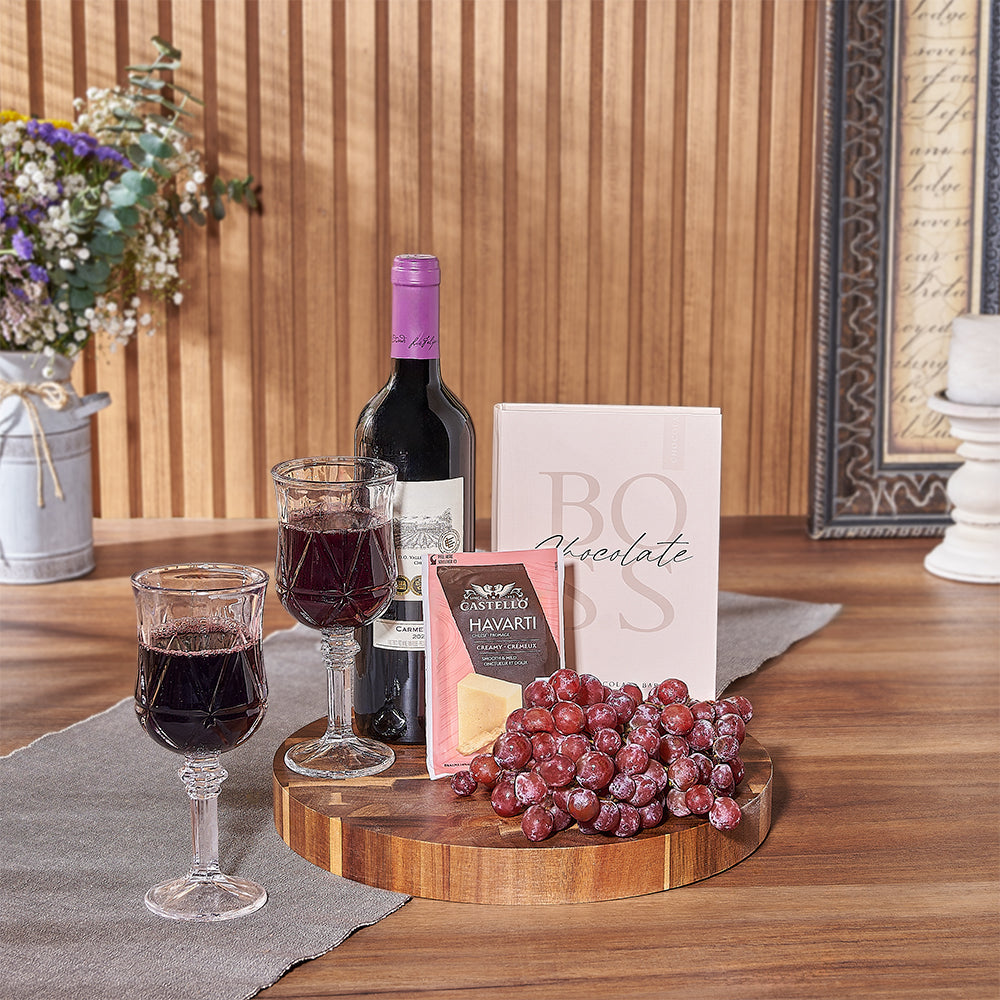 Kosher Wine &amp; Cheese Gift Basket from New Hampshire Baskets - Wine Gift Set - New Hampshire Delivery