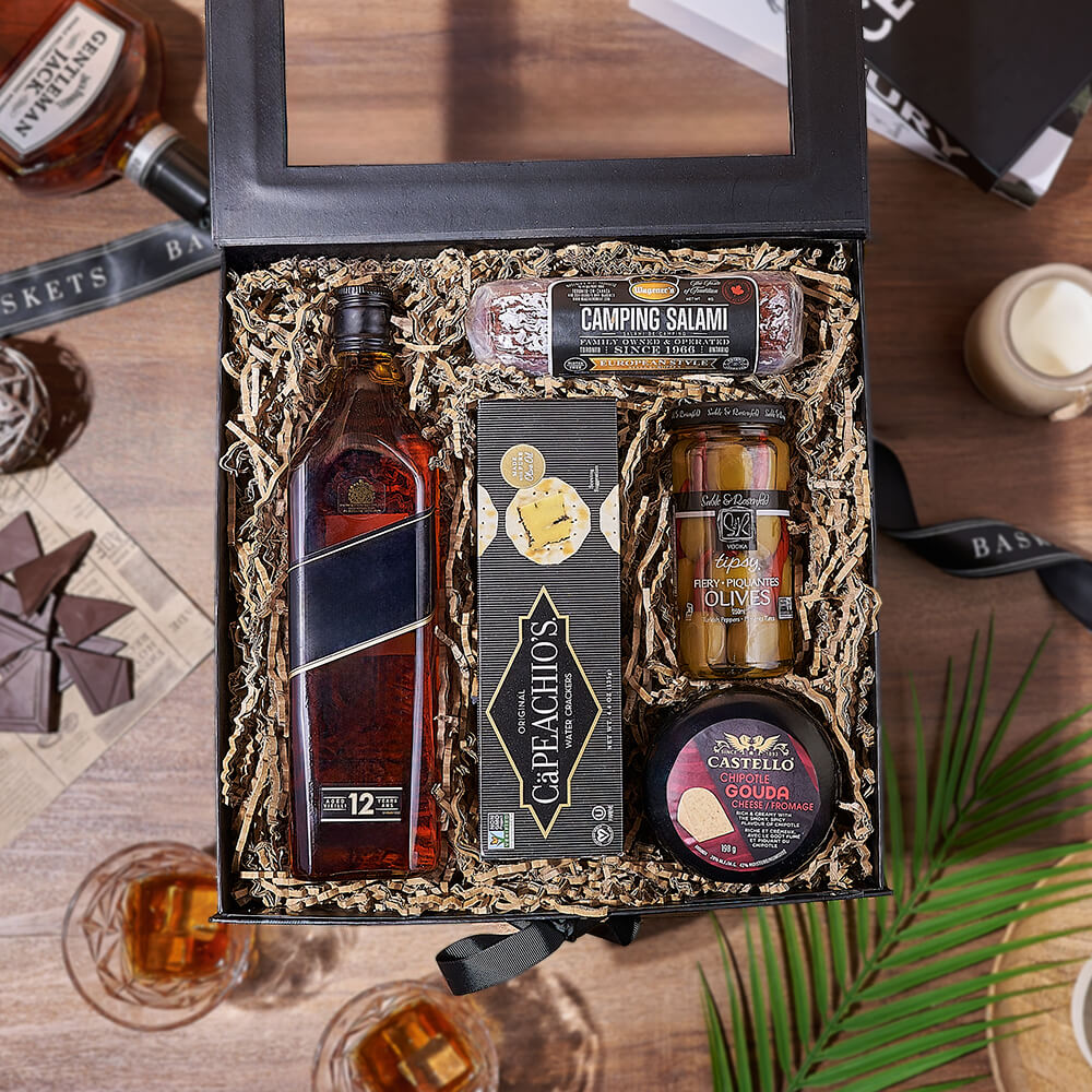Liquor &amp; Charcuterie Gift Box from New Hampshire Baskets - Liquor Gift Set - New Hampshire Delivery
