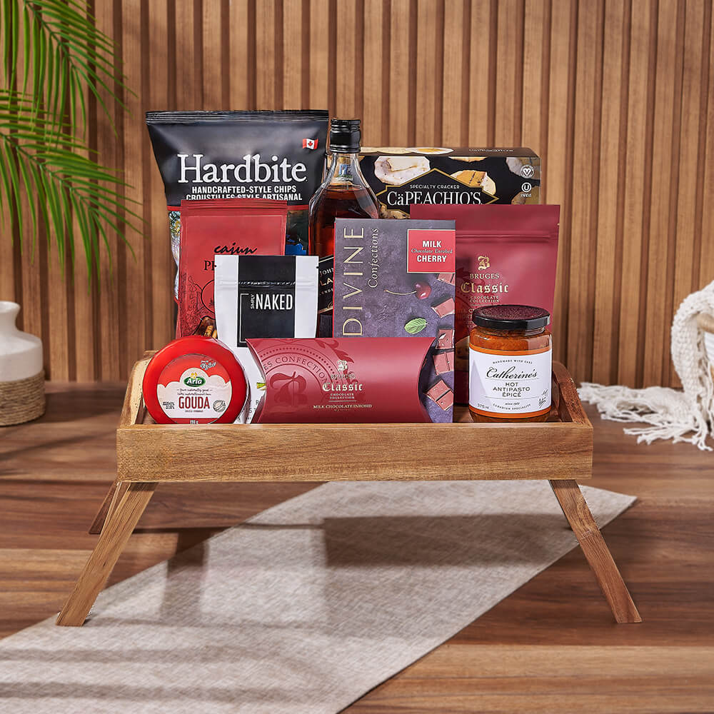 Liquor &amp; Refreshment Gift Tray - Liquor Gift Basket - New Hampshire Baskets - New Hampshire Delivery