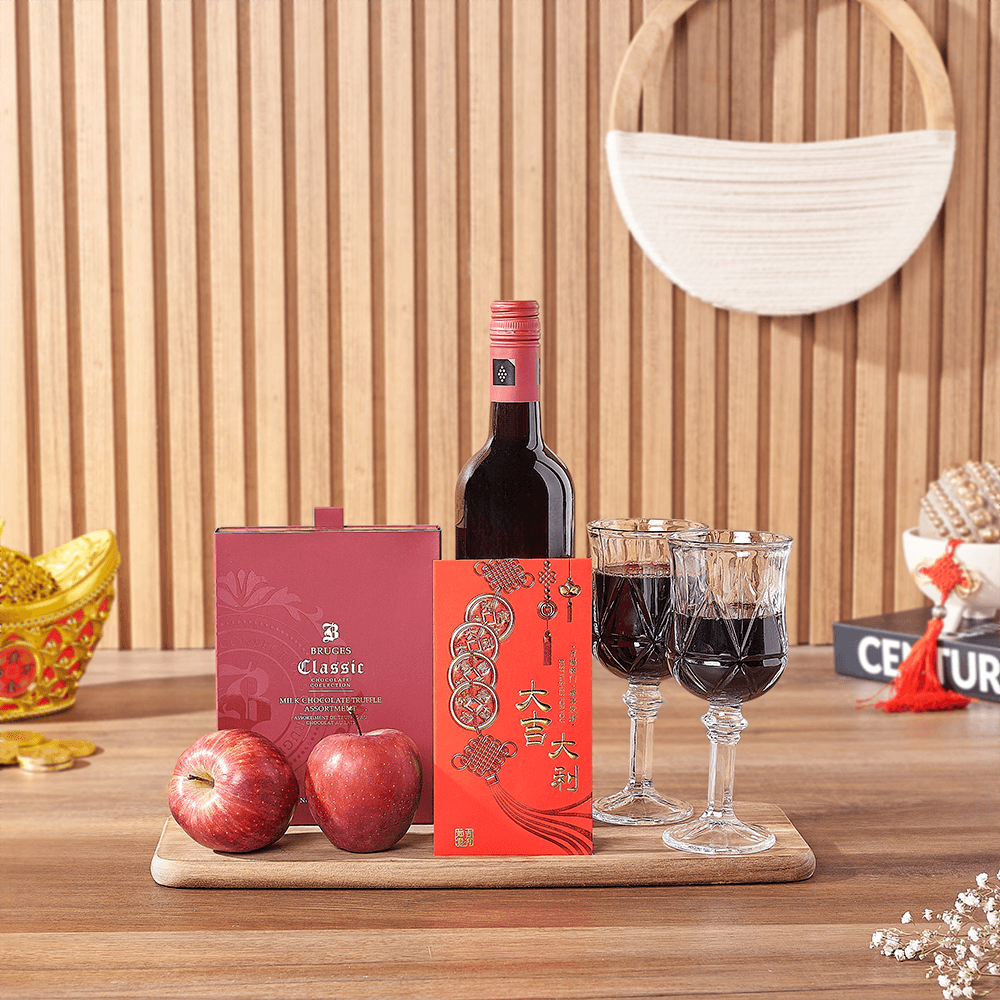 Lunar New Year Wine &amp; Chocolate Gift, wine gift, wine, chinese new year gift, chinese new year, lunar new year gift, lunar new year, New Hampshire delivery