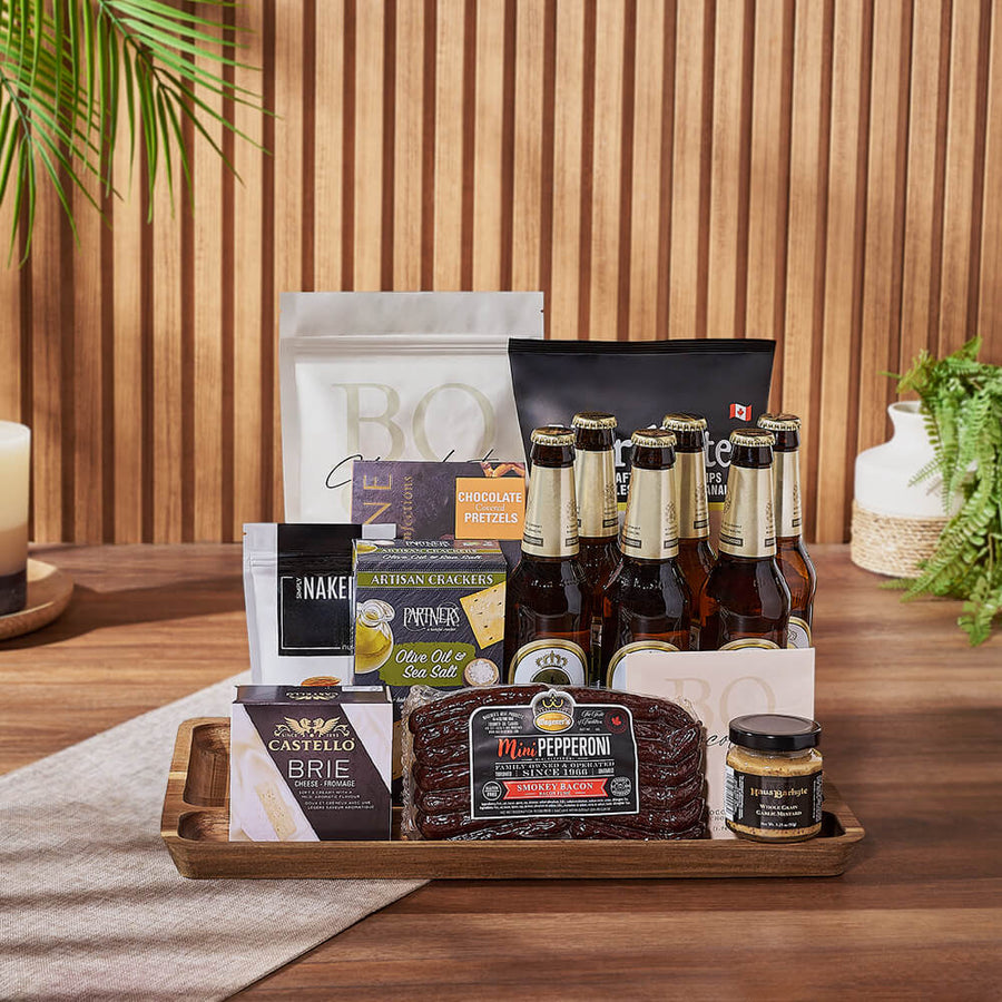 Markham Beer & Snacks Basket, beer gift, beer, snack gift, snack, charcuterie gift, charcuterie, New Hampshire delivery
