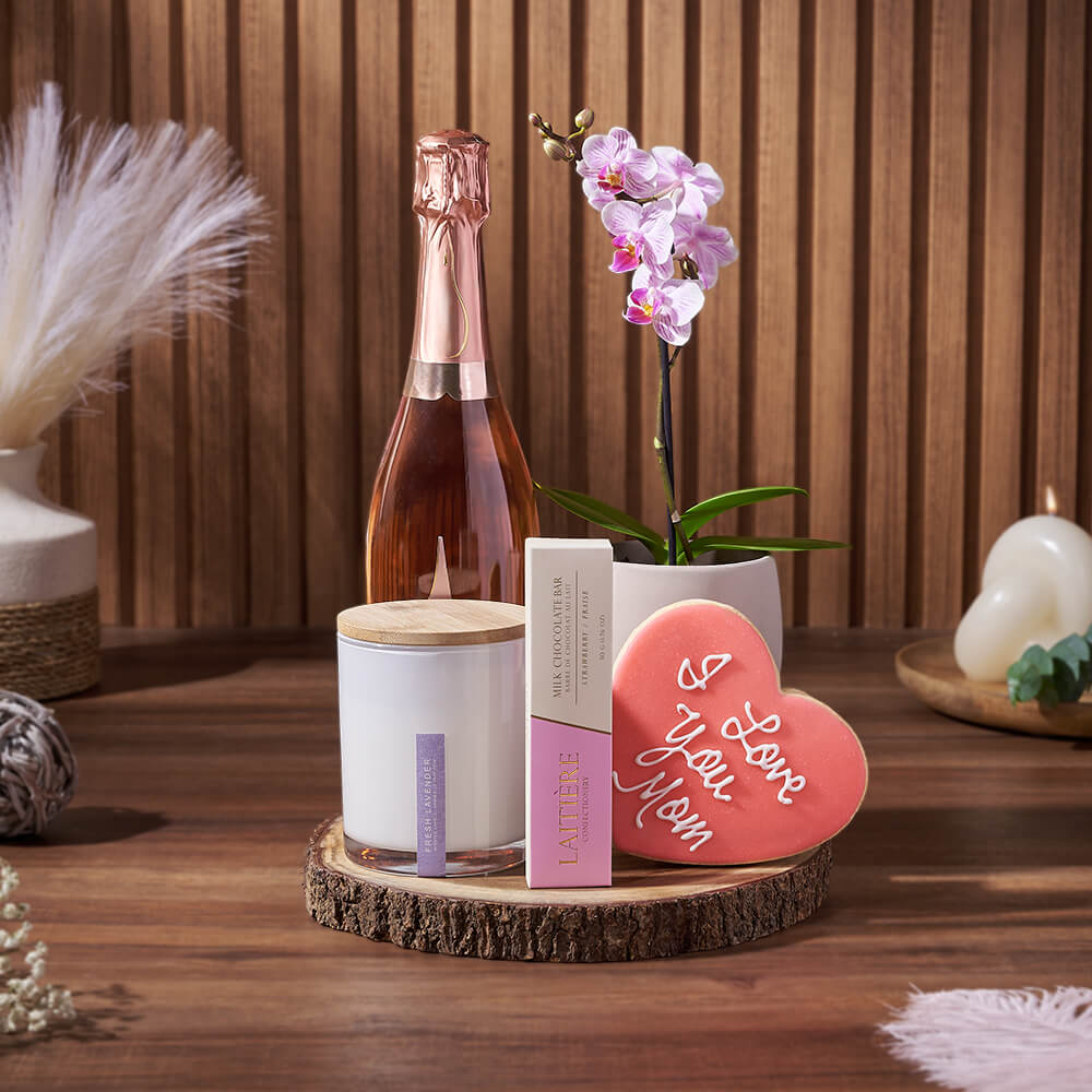 Mother’s Day Confections &amp; Champagne Gift from New Hampshire Baskets - Champagne Gift Set - New Hampshire Delivery