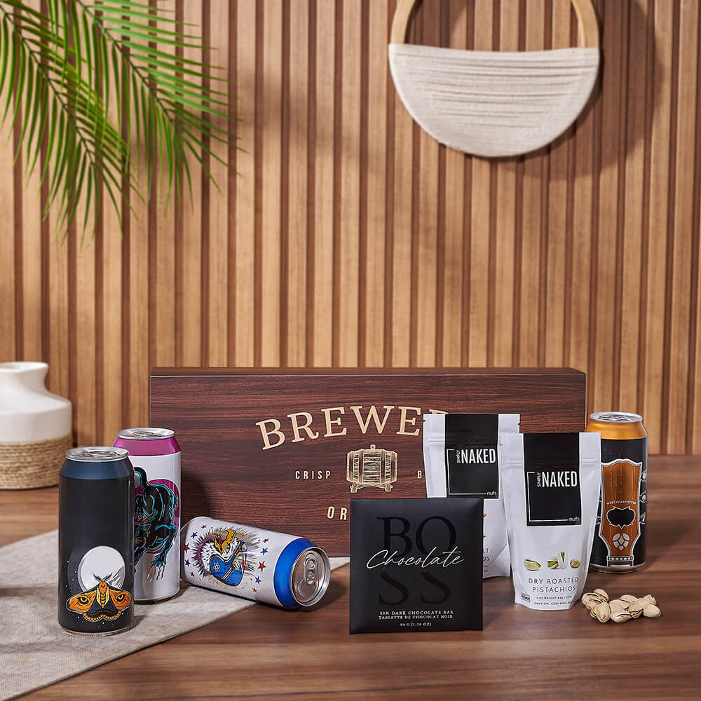 Nuts &amp; Craft Beer Gift Set, beer gift, beer, nuts gift, nuts, chocolate gift, chocolate, New Hampshire delivery