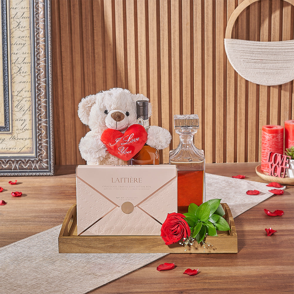 Valentine's Day Whiskey and Rose – how the gift is presented