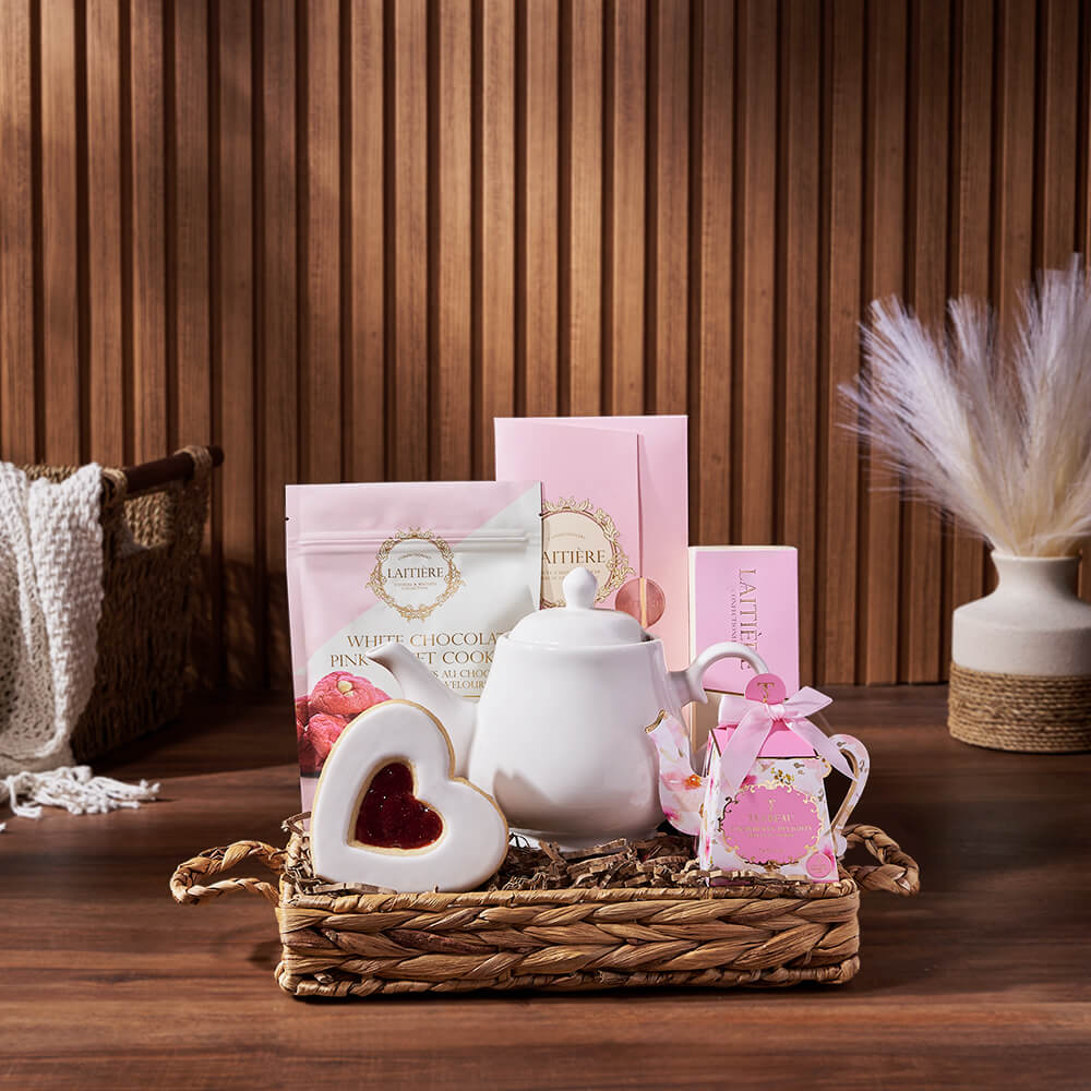 Rosedale Tea Time Gift Basket, tea gift, tea, cookie gift, cookie, chocolate gift, chocolate, New Hampshire Delivery