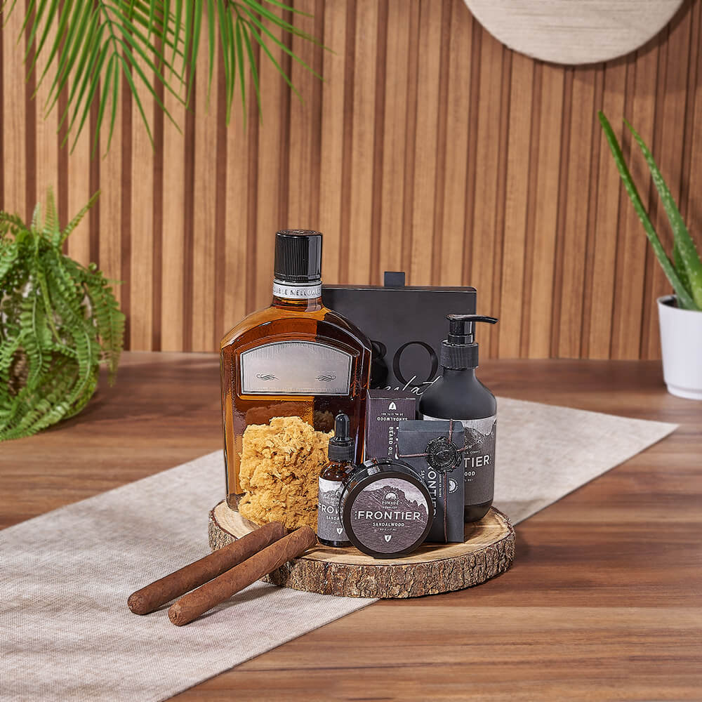 Sandalwood Spa &amp; Spirits Gift Set, liquor gift, liquor, spa gift, spa, New Hampshire Delivery