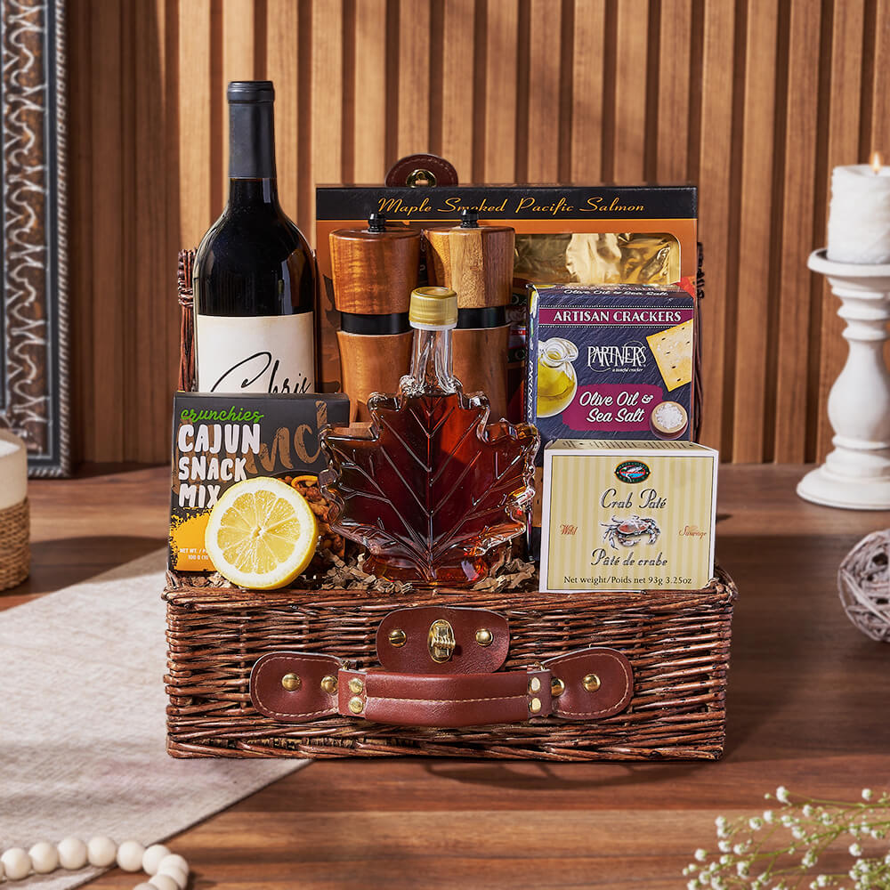 Seafood Wonder &amp; Wine Gift Set, wine gift, wine, seafood gift, seafood, salmon gift, salmon, New Hampshire Delivery