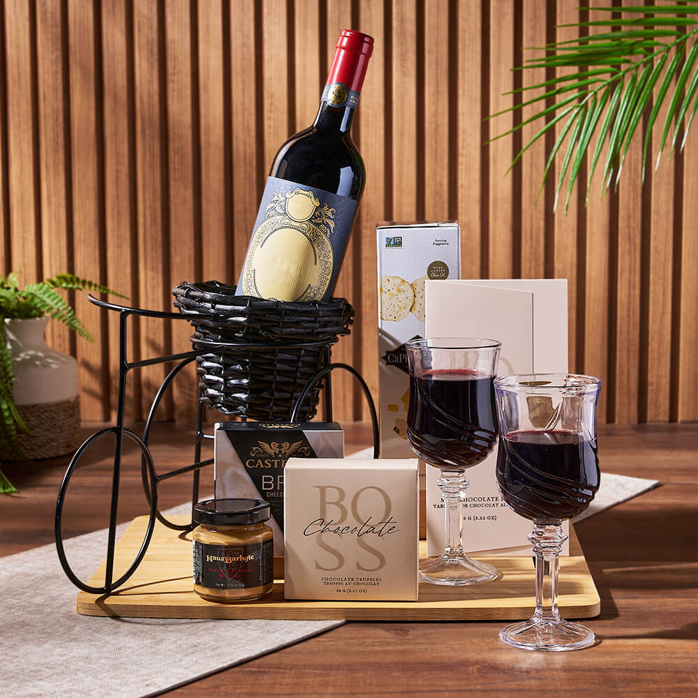 Sensational Wine &amp; Treats for Two Gift, wine gift, wine, cheese gift, cheese, chocolate gift, chocolate, New Hampshire Delivery