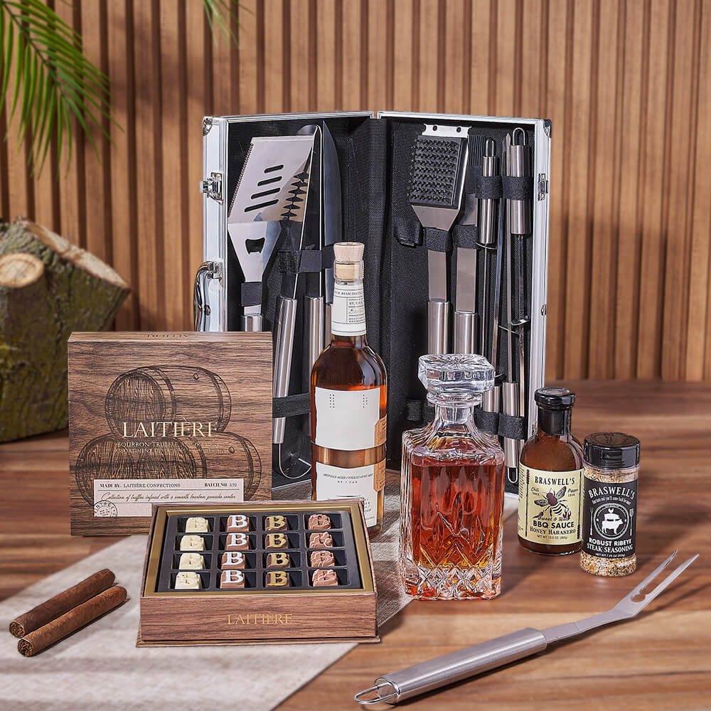 BBQ Sauce and Whiskey Set – how the gift is presented