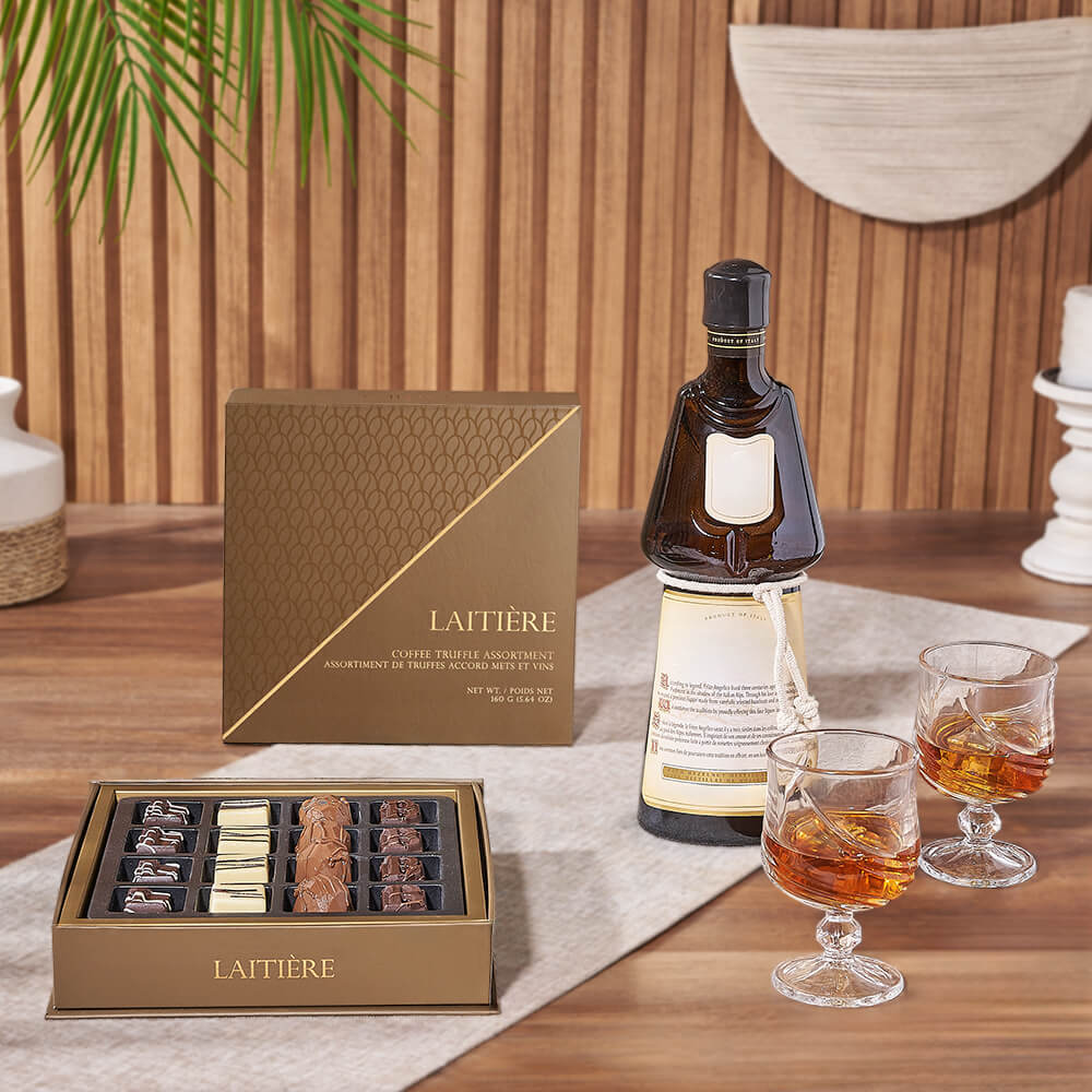 Spirits &amp; Truffle Gift Set, liquor gift, liquor, chocolate gift, chocolate, New Hampshire Delivery