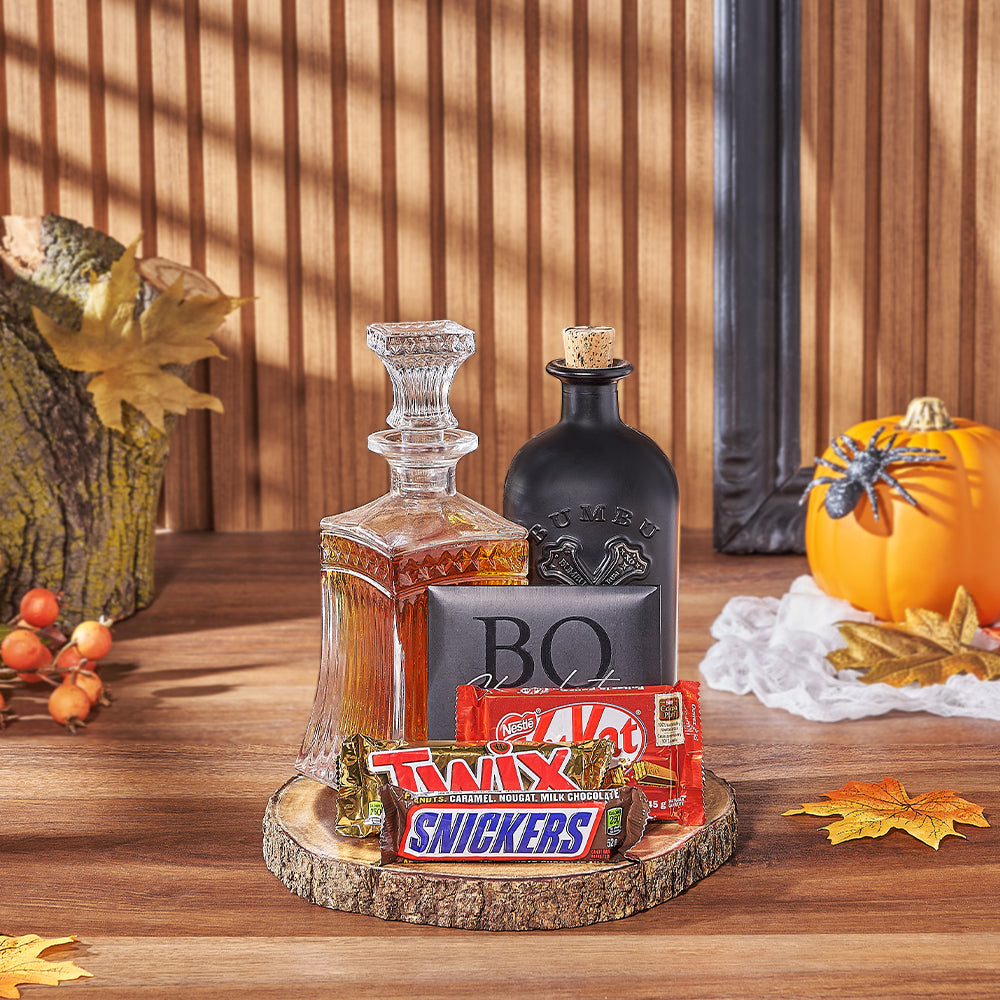 Spirits of Halloween Decanter Gift, liquor gift, liquor, halloween gift, halloween, chocolate gift, chocolate, New Hampshire delivery